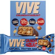 Vive Vegan Crunchy Hazelnut Protein Bar – High Protein Chocolate Coated, Plant-Based, Dairy-Free Snack