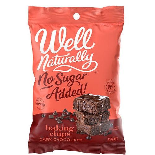 Well Naturally KETO No Added Sugar Gluten Free Baking Chips Dark Chocolate 150g