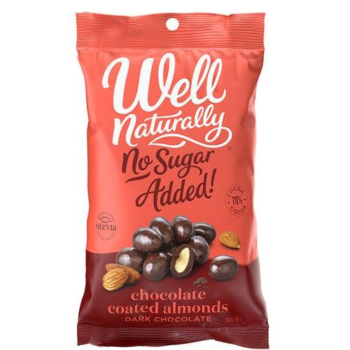 Well Naturally KETO No Added Sugar Gluten Free Dark Chocolate Coated Almonds 80g