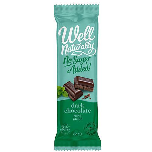 Well Naturally KETO No Added Sugar Gluten Free Dark Chocolate Mint Crisp 45g