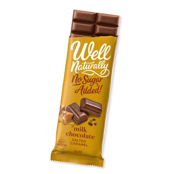 Well Naturally KETO No Added Sugar Gluten Free Milk Chocolate Salted Caramel 90g