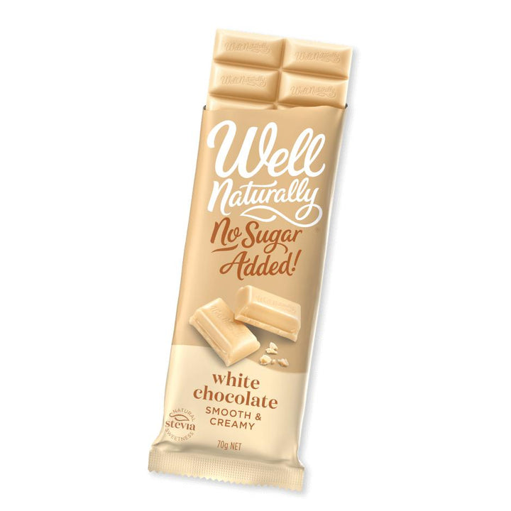 Well Naturally KETO No Added Sugar Gluten Free White Chocolate Creamy White 70g