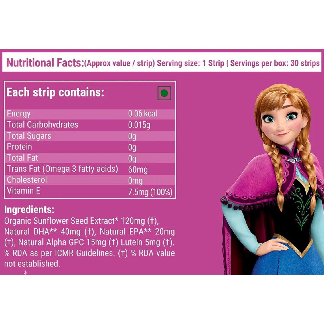 Wellbeing Nutrition Melts Into Vital Omega 3 Thin Strips For Kids - Strawberry Mint Flavour, 60 g