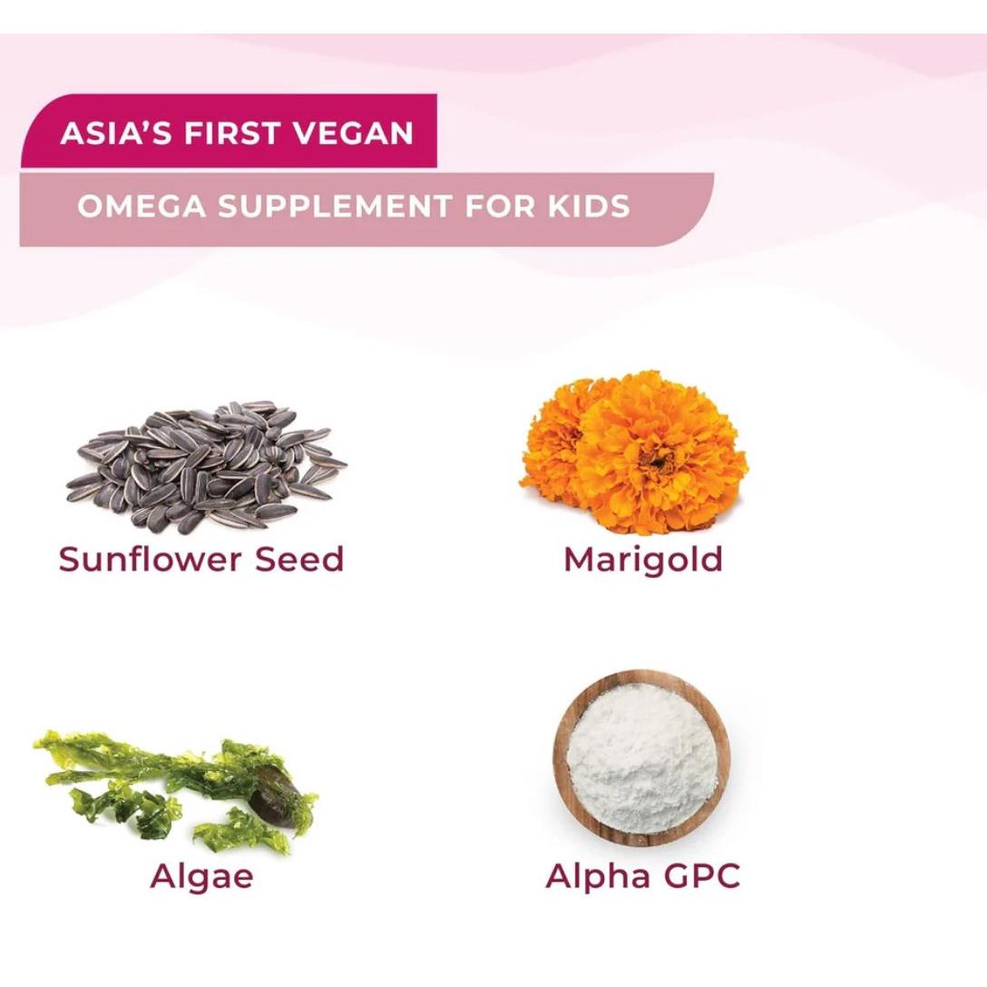 Wellbeing Nutrition Melts Into Vital Omega 3 Thin Strips For Kids - Strawberry Mint Flavour, 60 g