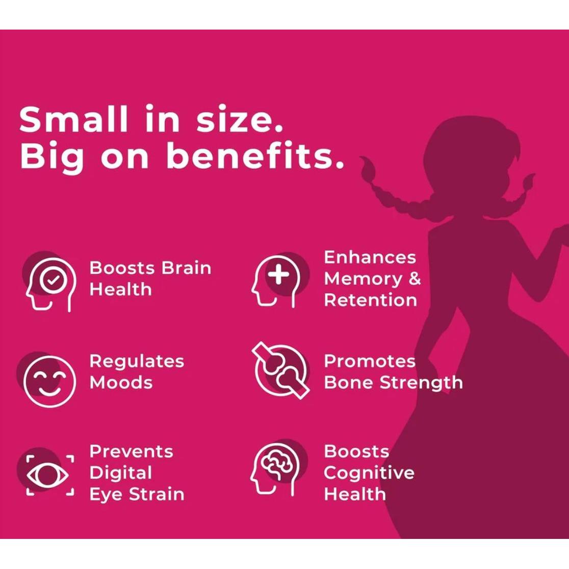 Wellbeing Nutrition Melts Into Vital Omega 3 Thin Strips For Kids - Strawberry Mint Flavour, 60 g