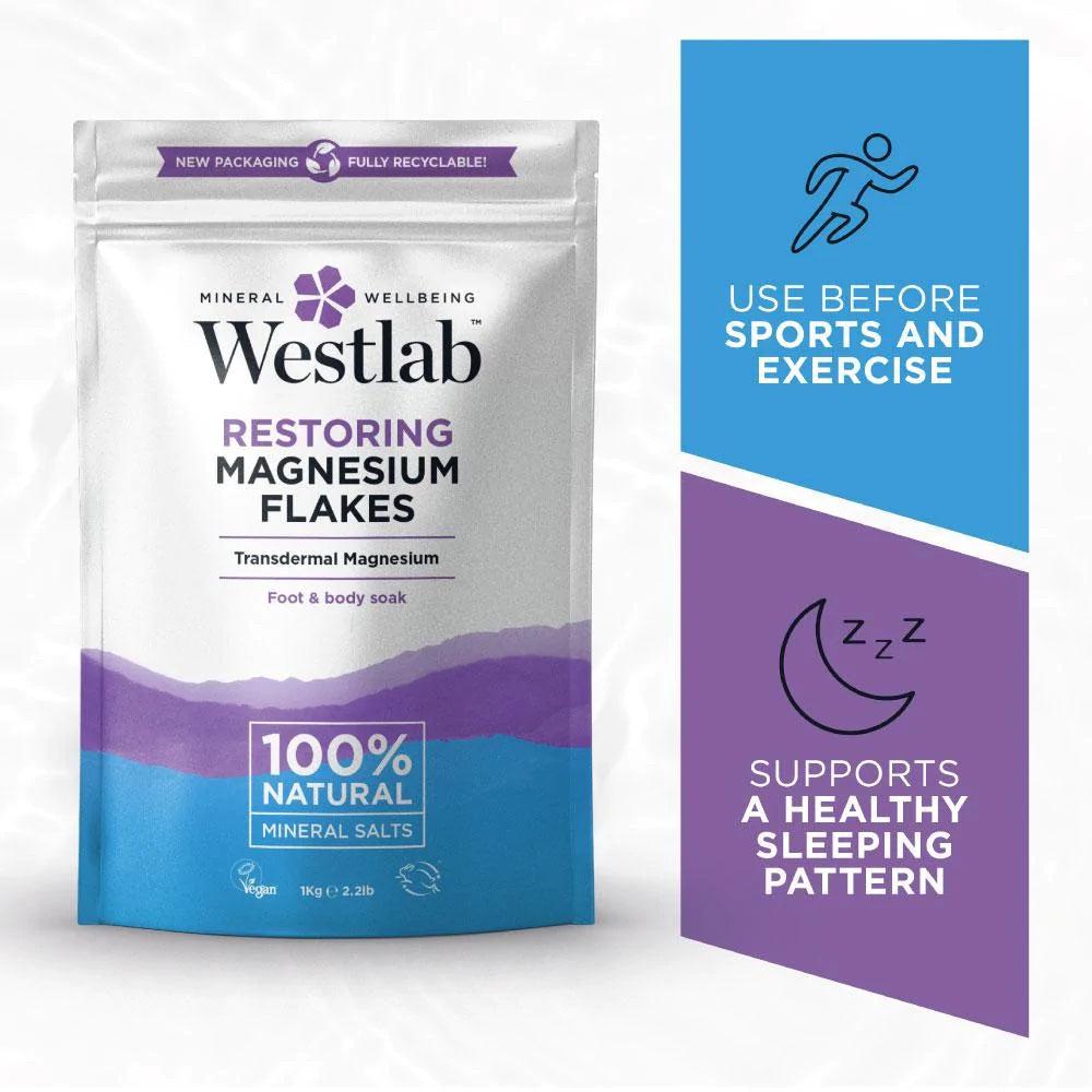 Westlab Restoring Magnesium Bath Flakes For Muscles and Joints 1kg