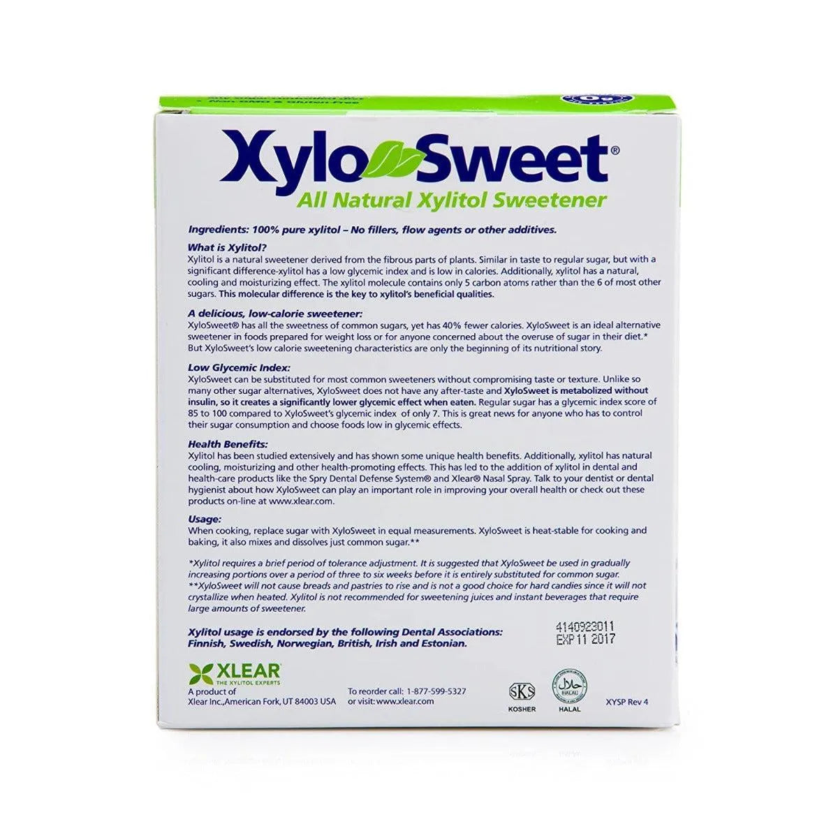 Xylo Sweet 100% Xylitol Natural Sweetener 4gm Packets 100 Packet