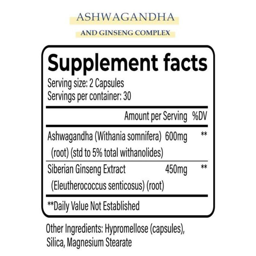 Yerba Ashwagandha & Ginseng Complex Halal Product 60 Capsules