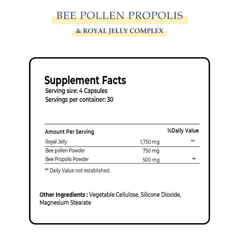 Yerba Bee Pollen & Royal Jelly Complex 120 Capsules Halal Product