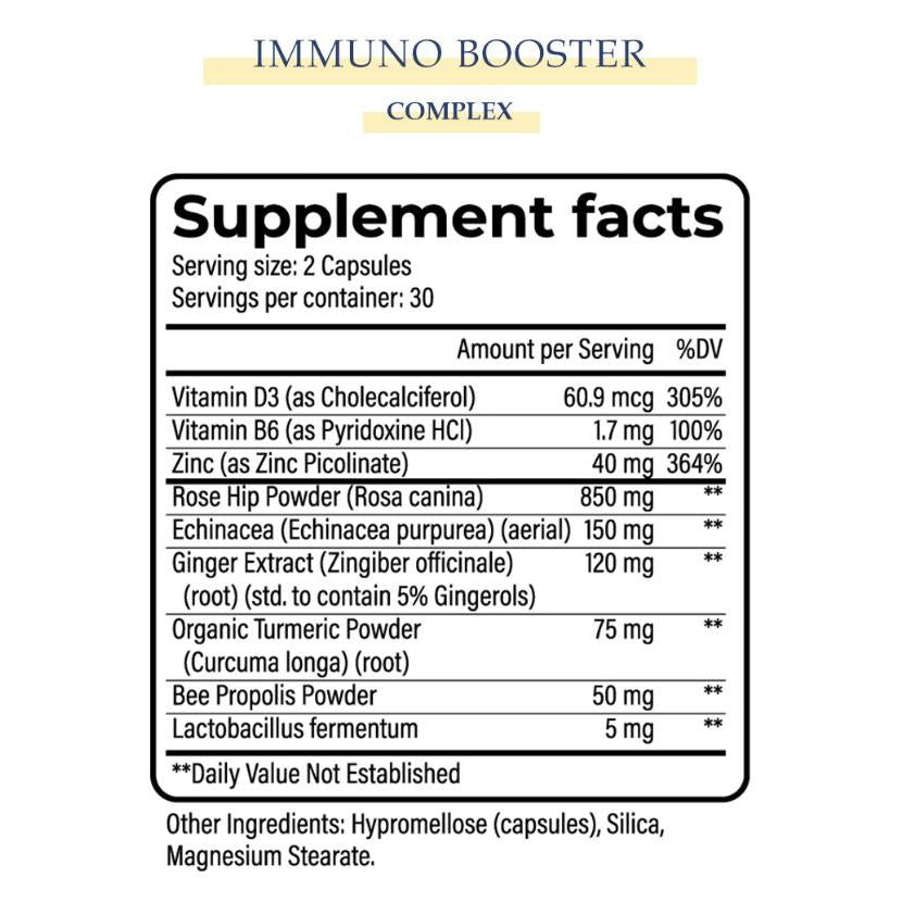 Yerba Immuno Booster With Vitamin D3, B6, Zinc and Probiotics Halal Product 60 Capsules