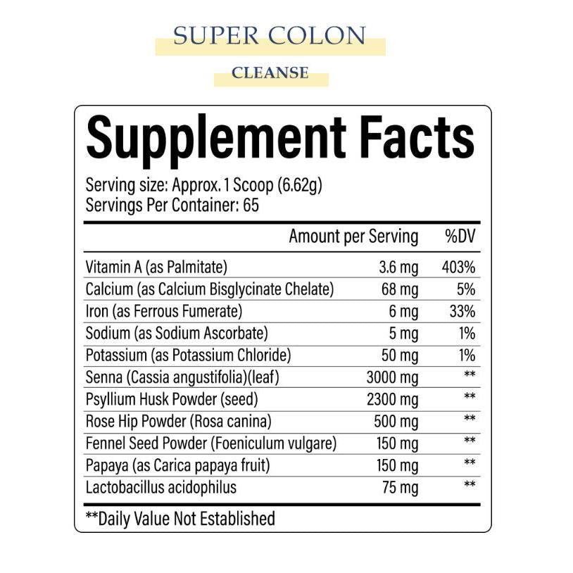 Yerba Super Colon Clearance with Psyllium Husk, Flaxseed and Senna Leaf Extract 430.3g