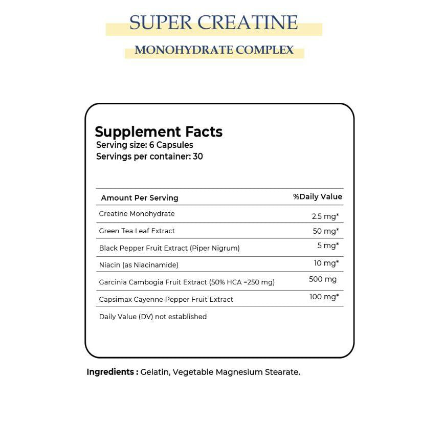 Yerba Super Creatine Monohydrate Complex with Beta-alanine, L-arginine & Taurine 150 Capsules