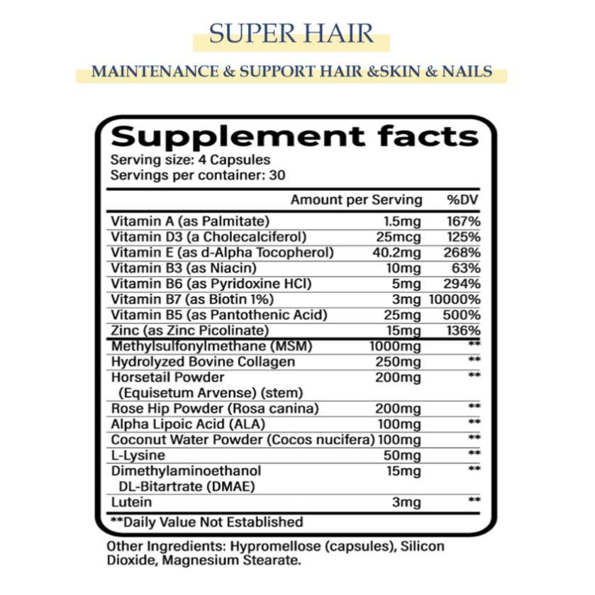 Yerba Super Hair, Skin & Nails Complex Halal Product 120 Capsules