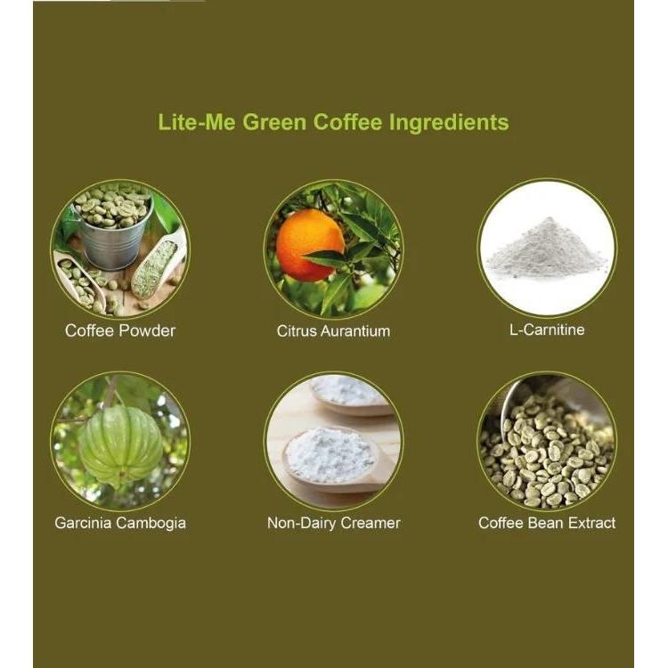 قهوة التخسيس لايت مي القهوة الخضراء مع مستخلص النارنج (Citrus Aurantium) وL-كارنيتين (12 كيساً)