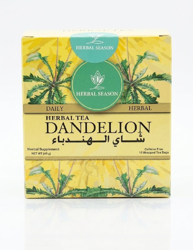 Herbal Season Daily Dandelion Herbal Tea, Caffeine Free, 16 Tea Bags (40g)