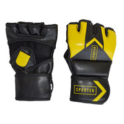 قفازات سبورتر MMA حماية مثالية من الصدمات سوداء/صفراء مقاس كبير