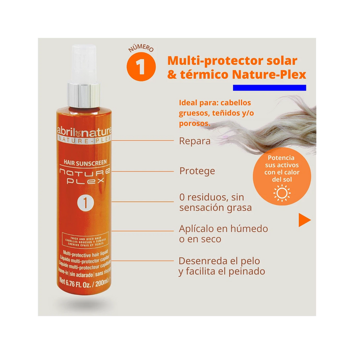 abril nature Sunscreen & Heat Multi-Protector No.1 with Plex for Dyed Hair 200ml