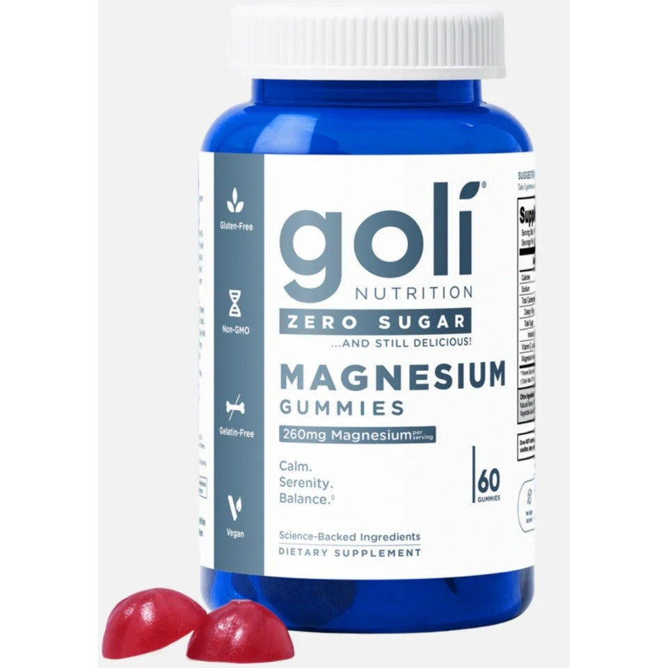 Goli Nutrition Magnesium Zero Sugar Gummies Vegan Gluten Free Non-GMO - 60 gummies