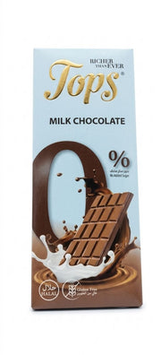 Tops 0% No Added Sugar Milk Chocolate - 50g