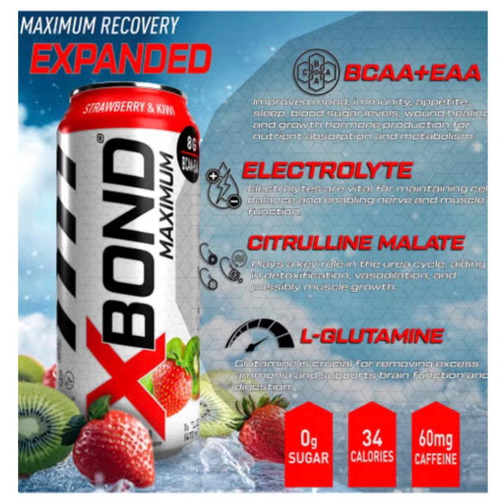 XBond Maximum BCAA+EAA Strawberry & Kiwi Expanded 473ml