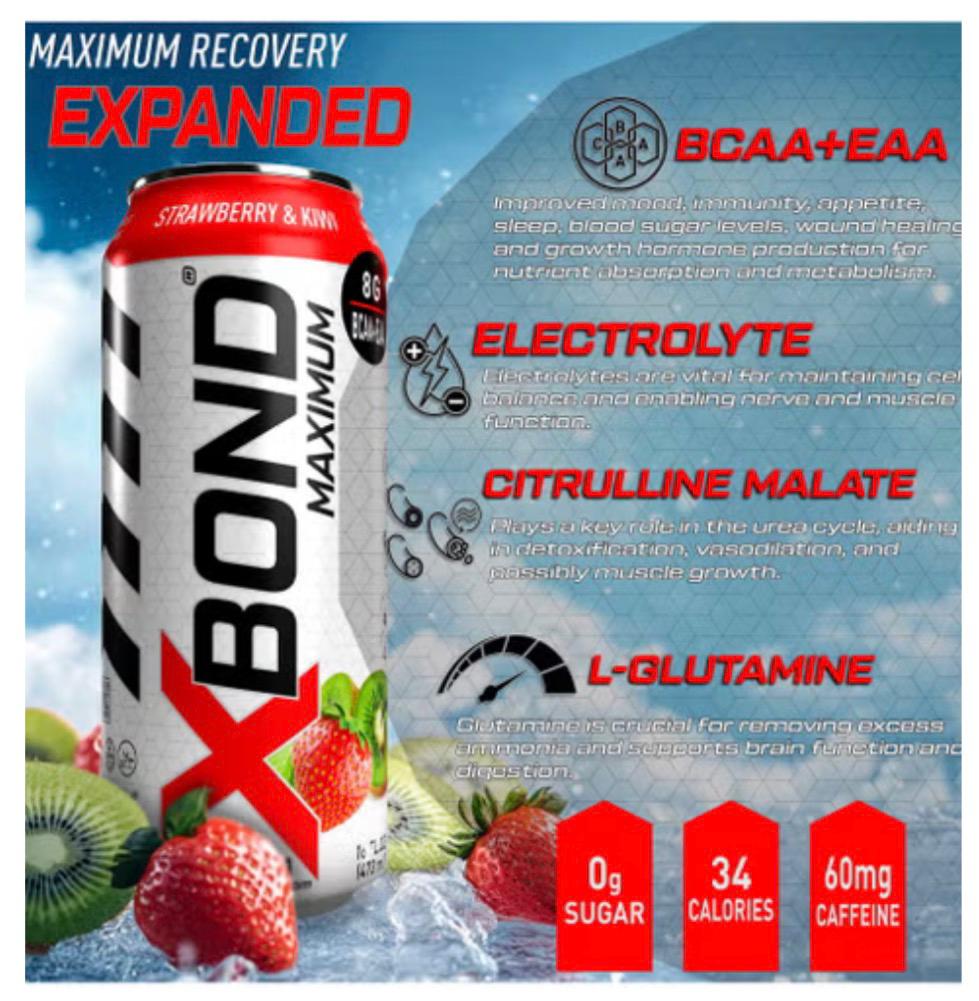 XBond Maximum BCAA+EAA Strawberry & Kiwi Expanded 473ml