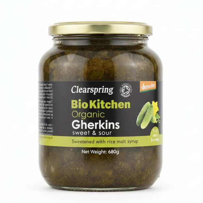 Clearspring BioKitchen Organic Gherkins Sweet & Sour 680g