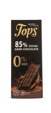 Tops 0% No Added Sugar 85% Cocoa Dark Chocolate - 50g