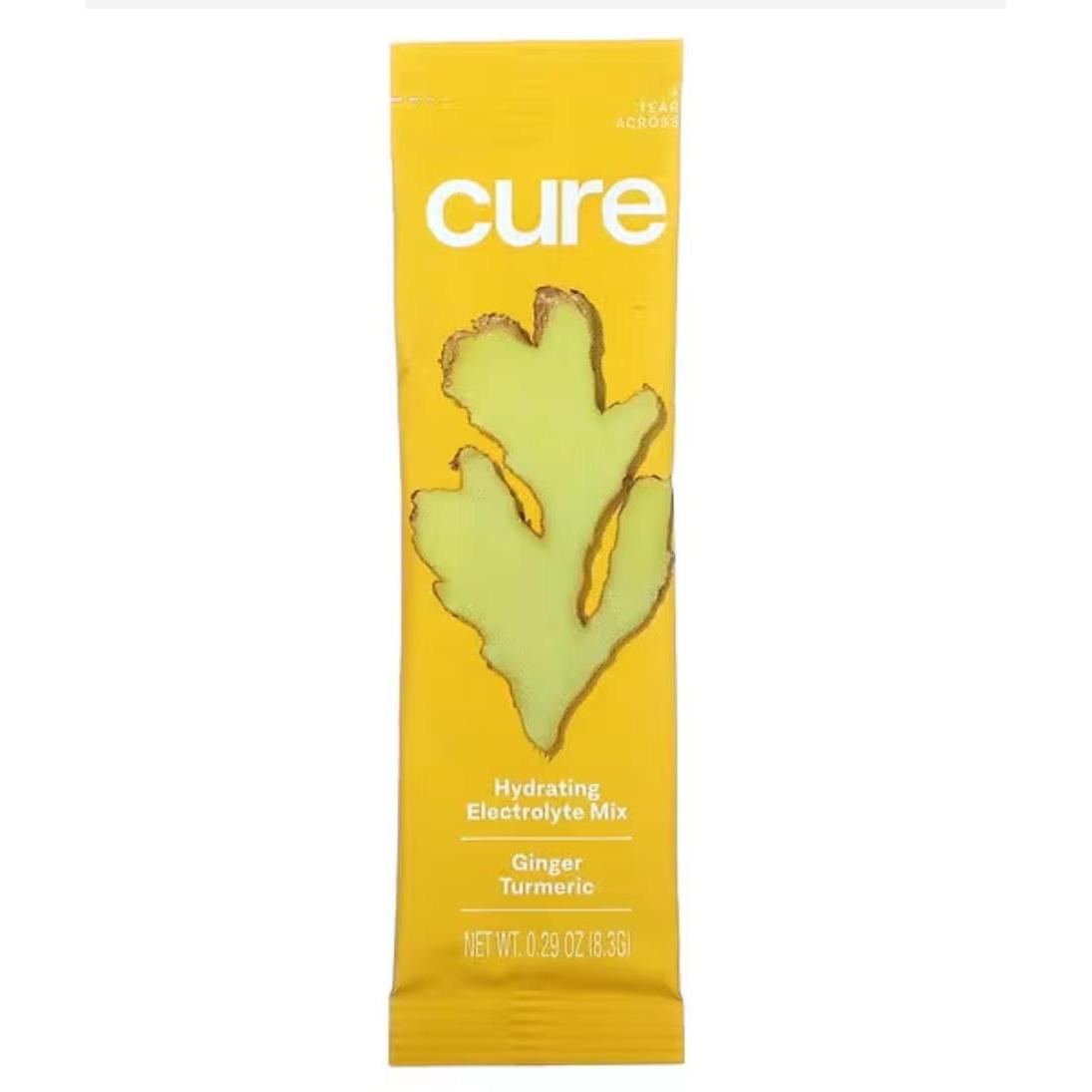 Cure Hydration Hydrating Electrolyte Drink Mix Ginger Turmeric 14 Packs