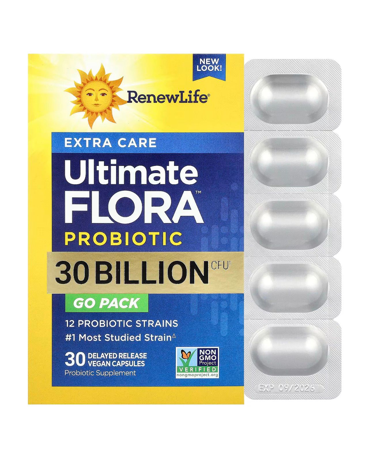 Renew Life Ultimate Flora Probiotic Extra Care 30 Billion CFU 30 Go Back CAP