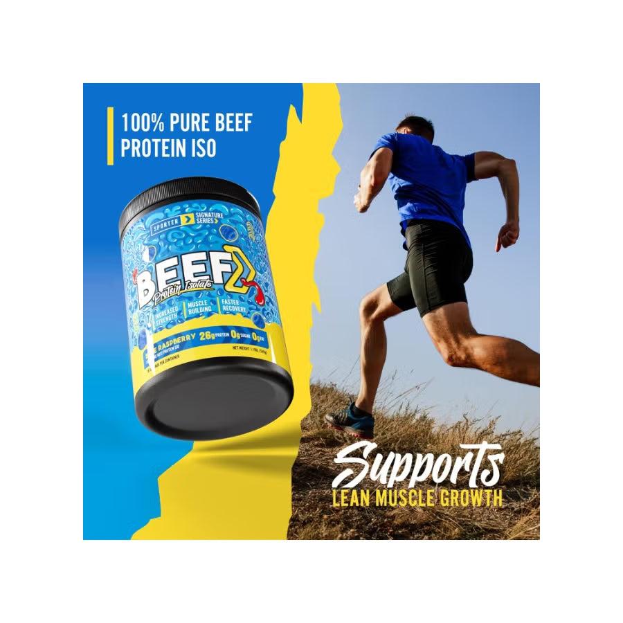 Sporter Beef Protein Isolate Blue Raspberry, Hydrolyzed Beef Protein Powder with Complete Amino Acid Profile & High Protein Content 540g