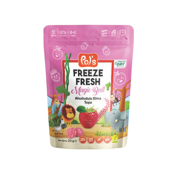 Pol's Freeze Fresh Magic Ball Strawberry & Apple, Healthy Snack, 100% Fruit, No Additives, No Added Sugar 20g