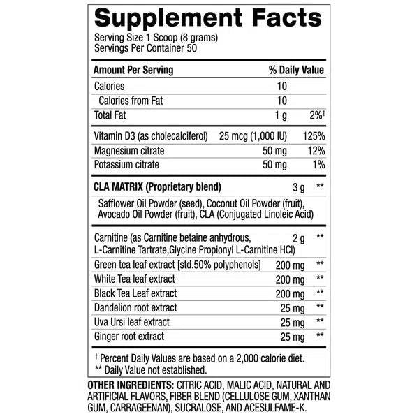 bpi Sports CLA + CARNITINE SHREDDED Fruit Punch 400g