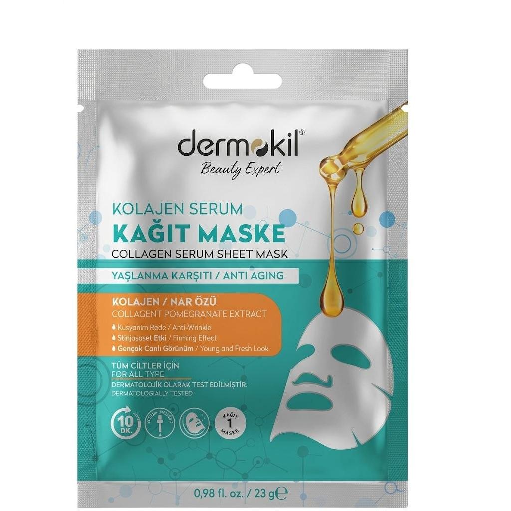Dermokil Anti Aging Collagen Serum Sheet Mask with Pomegranate Extract 23g