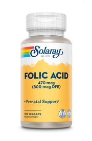 Solaray Folic Acid 470mcg (800mcg DFE) 100 Vegcaps