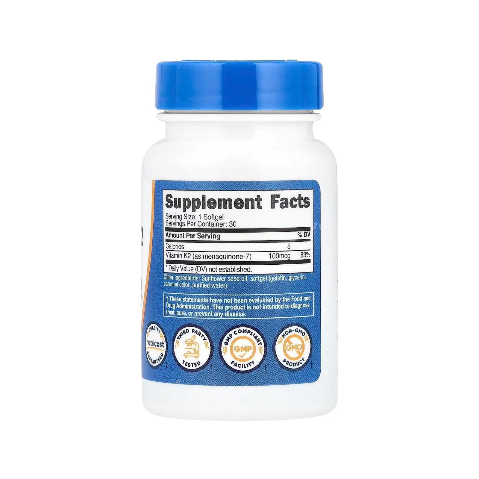 نيوتريكوست فيتامين K2 MK-7 100 ميكروغرام 30 كبسولة هلامية