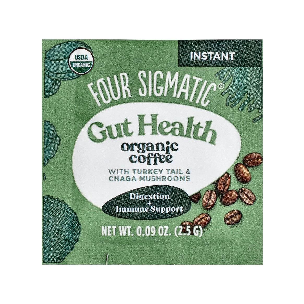Four Sigmatic Gut Health Organic Coffee With Turkey Tail & Chaga  Mushrooms 10 Packets