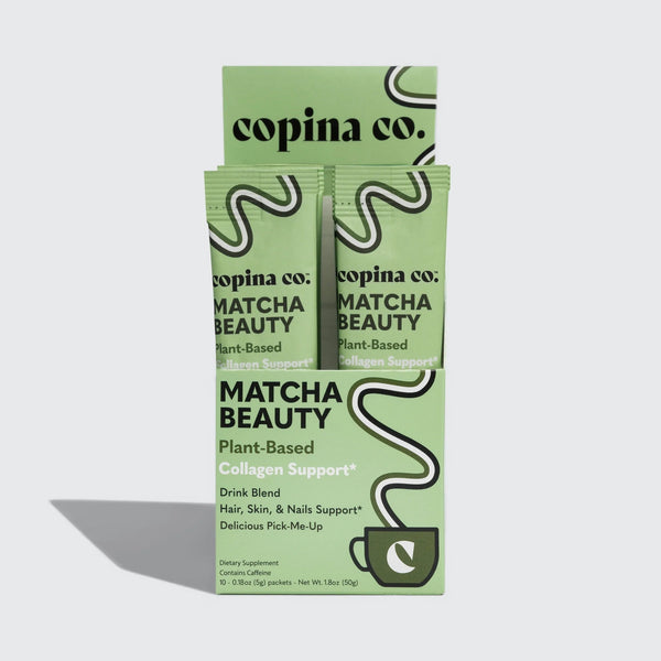 copina co Matcha Beauty Plant-Based Collagen Support Drink Blend 8 Stick Packs