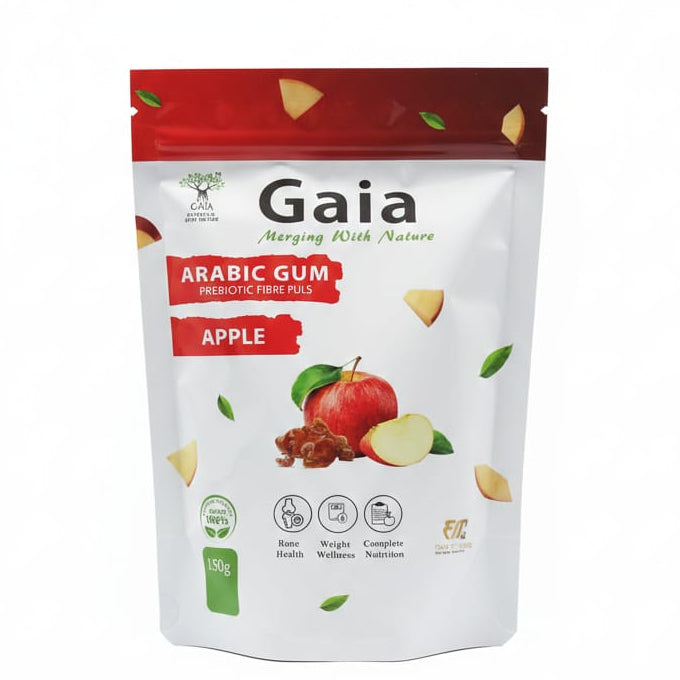 صمغ عربي Gaia بريبيوتيك فايبر بلس – نكهة التفاح | دعم يومي لصحة الجهاز الهضمي