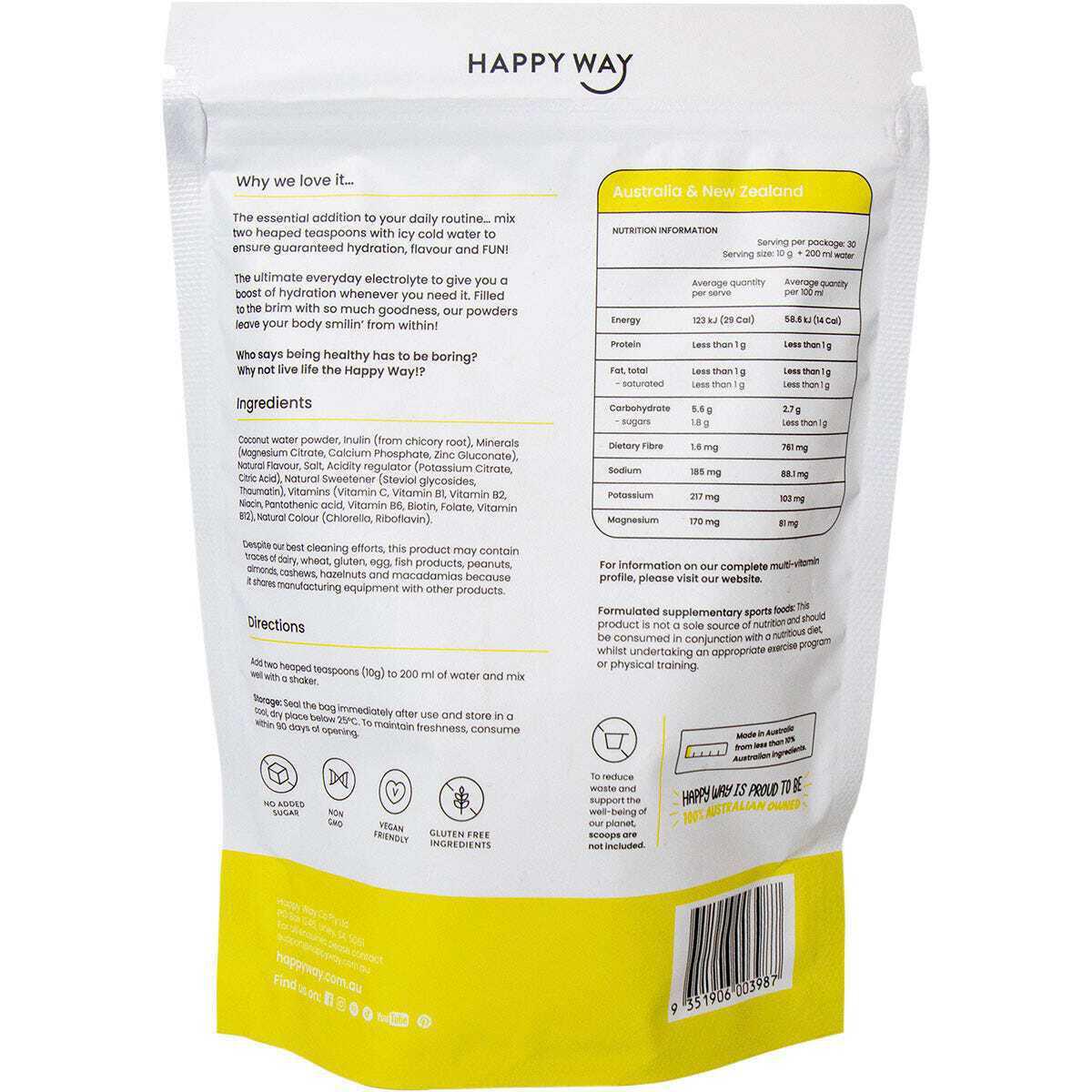 Happyway Electrolyte Powder Lemon Lime 300g