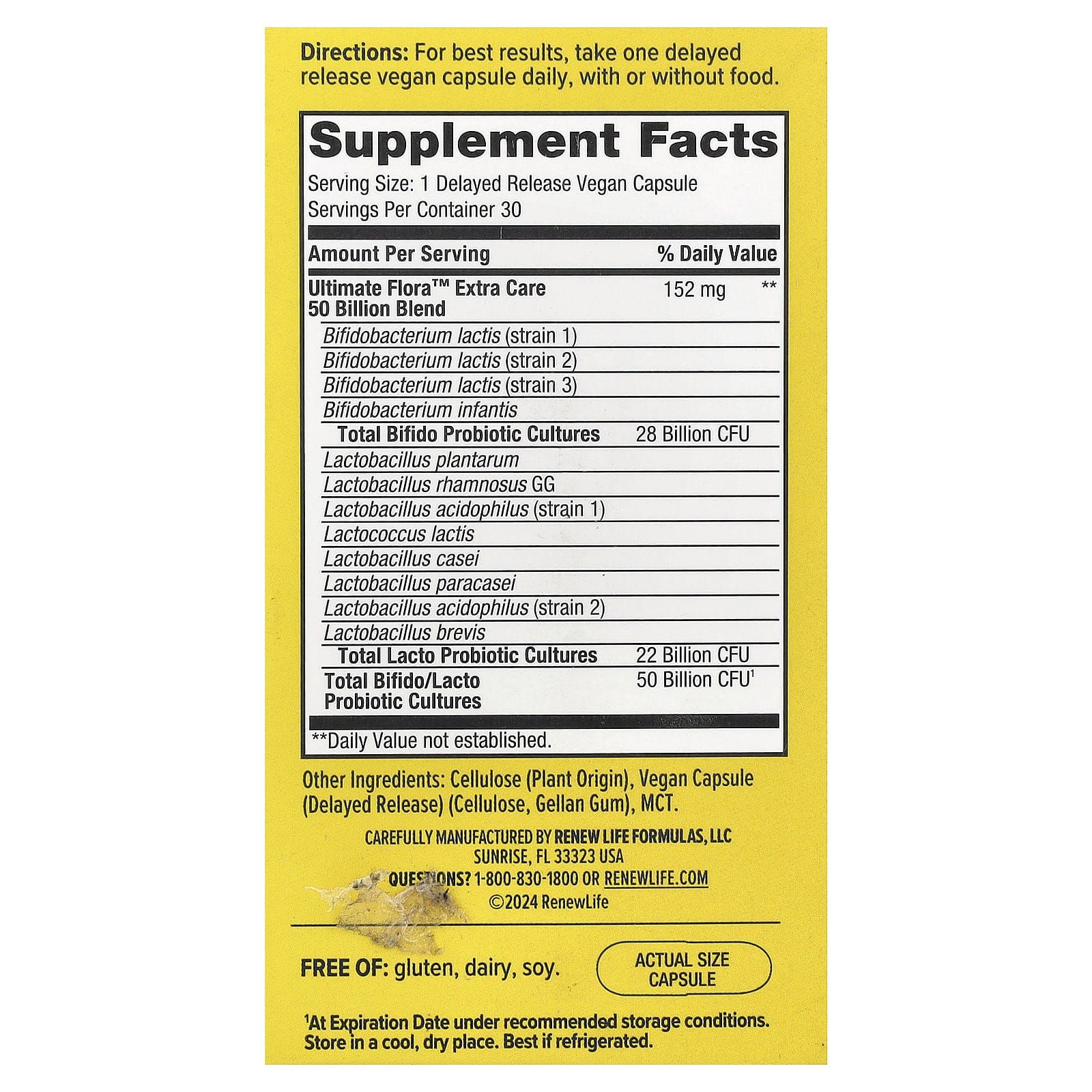 رينيولايف بروبيوتك الشاملة اكسترا كير 50 مليار 30 كبسولة نباتية