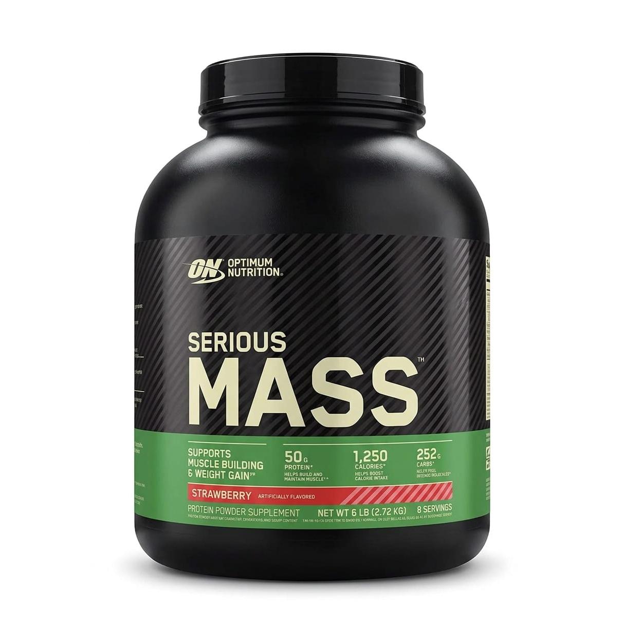 Optimum Nutrition Serious Mass Weight Gainer Protein Powder Strawberry 2.72 kg