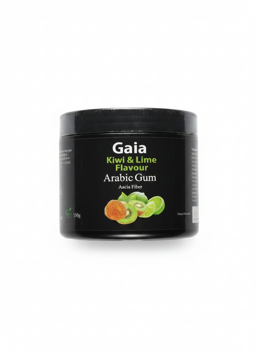 Gaia Gum Arabic Powder - Acacia Fiber - Kiwi & Lime Flavor (150g)