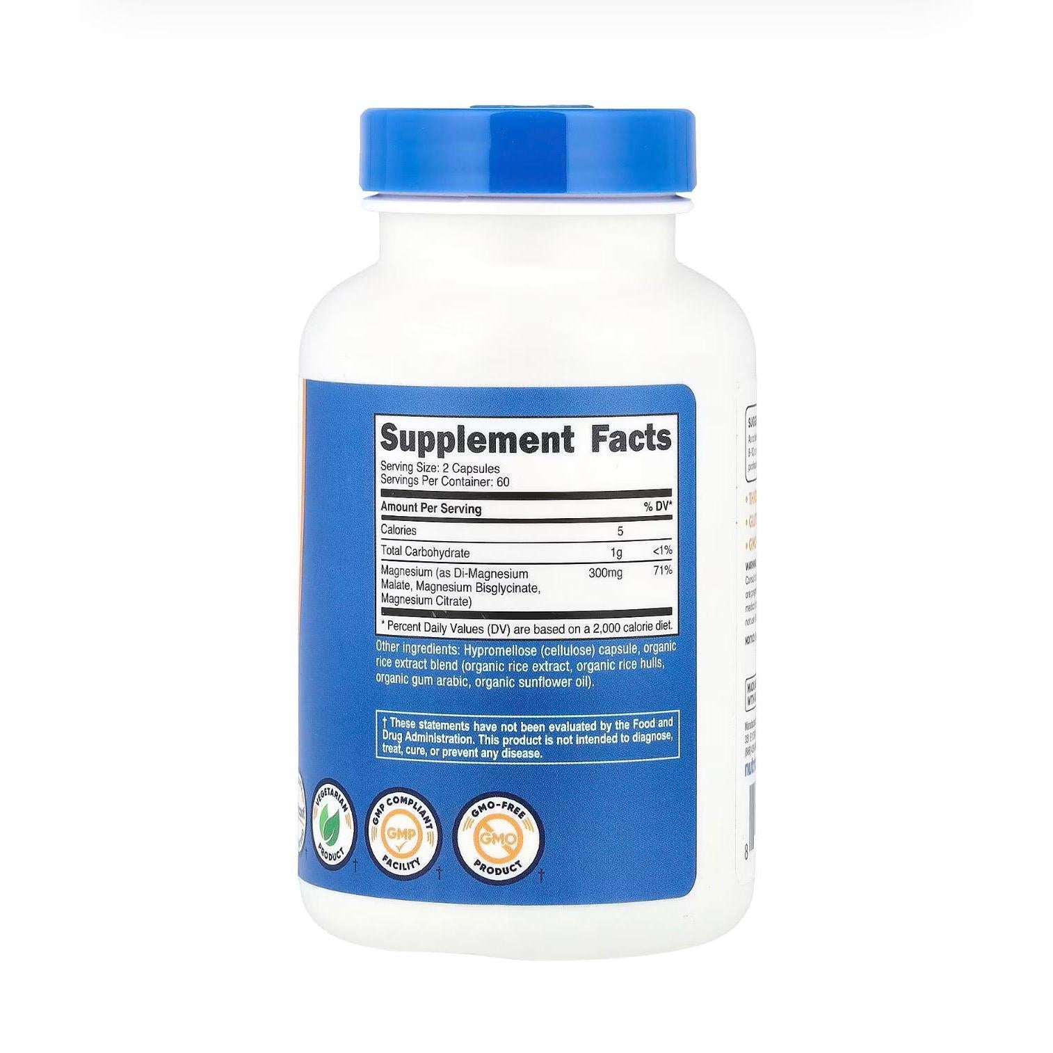 Nutricost Triple Magnesium Complex (300mg, 120 Capsules) 60 Servings