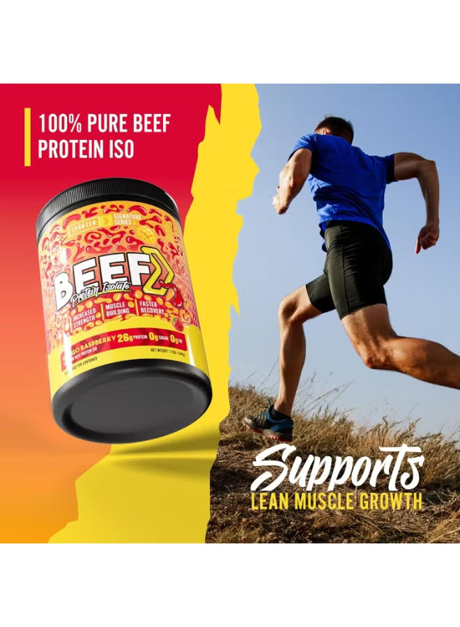 Sporter Beef Protein Isolate Raspberry Mango, Hydrolyzed Beef Protein Powder with Complete Amino Acid Profile & High Protein Content 540g