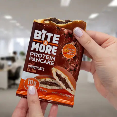 بان كيك بروتين بايت آند مور مع حشوة كريمة الشوكولاتة بالبروتين 10 جرام 50 جرام