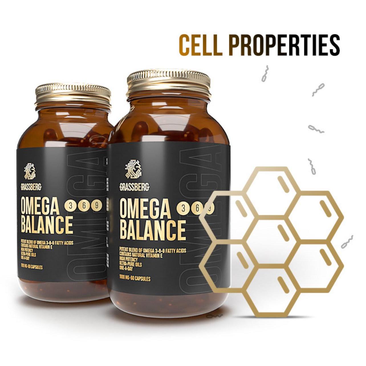 كبسولات جراسبيرج أوميجا 3-6-9 بالانس 1000 ملغ، 60 كبسولة