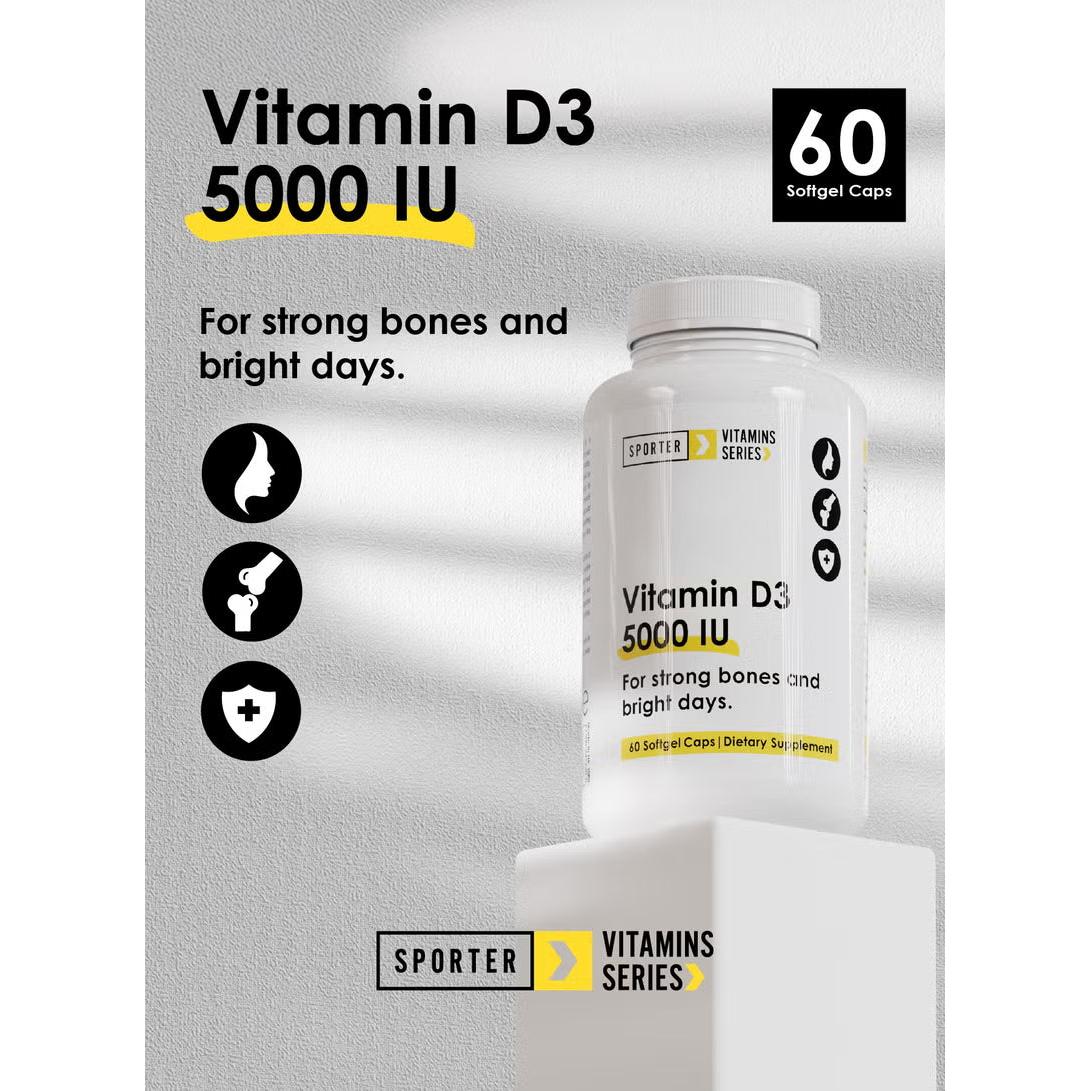 Sporter Vitamin D3 5000 IU 60 Softgels