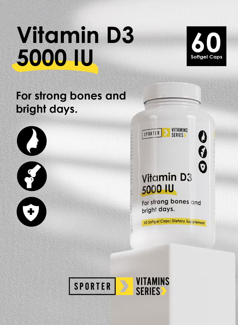 سبورتر فيتامين دال 3 5000 وحدة دولية، 60 كبسولة هلامية