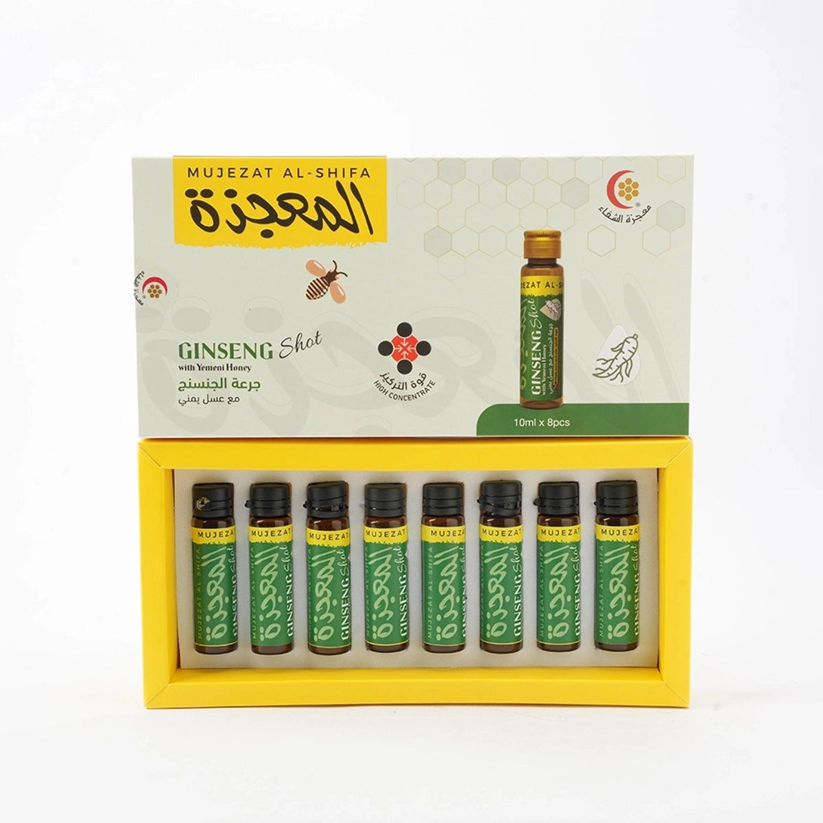 Mujezat Alshifa Ginseng Shot with Yemeni Honey 10ml* 8pcs