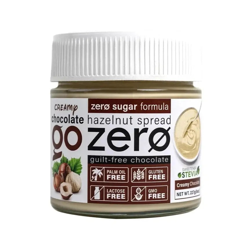 Go Zero Hazelnut Spread White Creamy Chocolate Keto Friendly Diabetic Friendly Gluten-Free Vegan & Halal 227g
